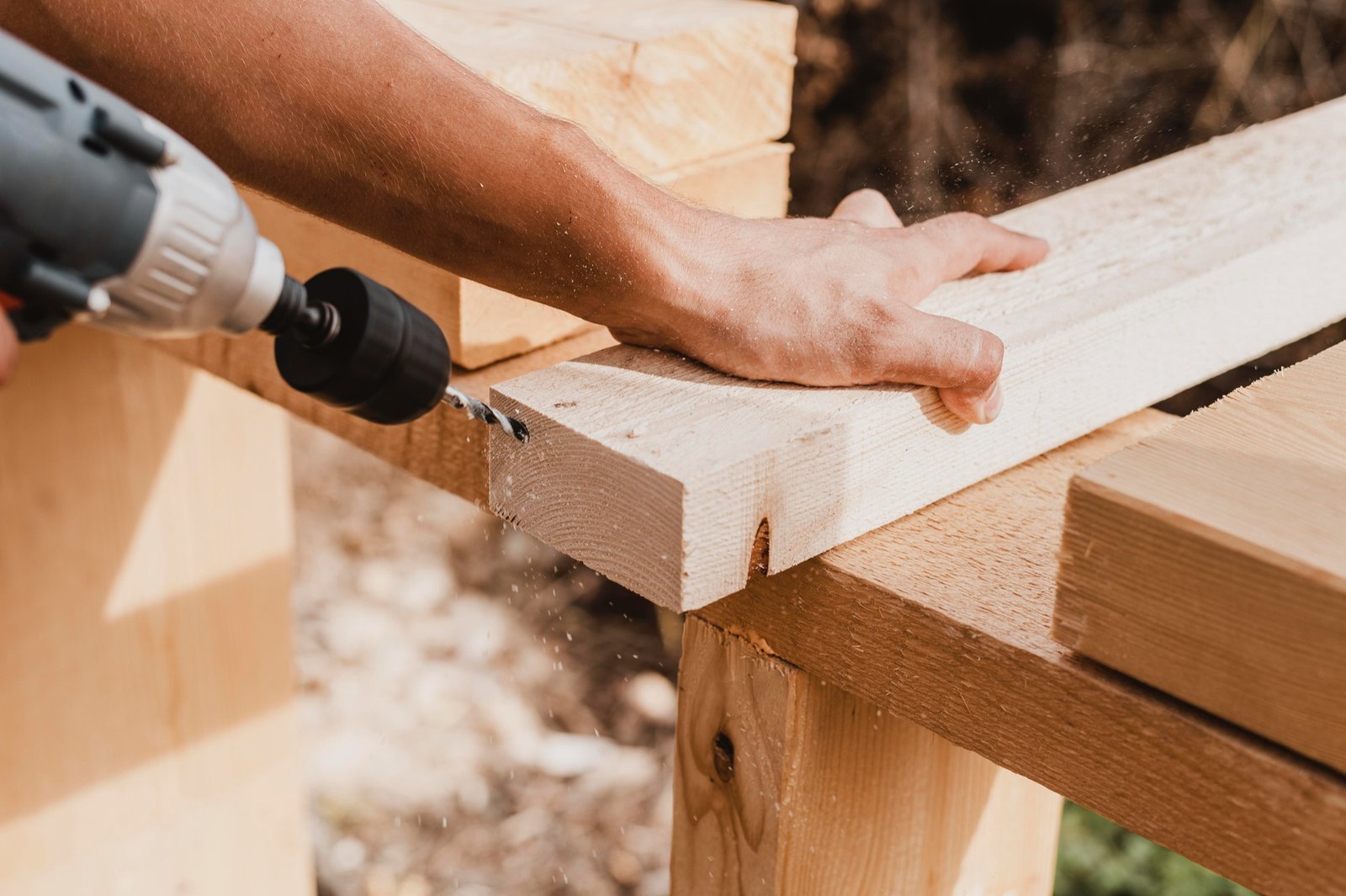 Structural framing on a building project